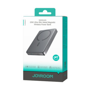 Joyroom JR-PBM08 Pro Powerbank 22.5W 10000mAh with Wireless Charging 2x USB-C - pilkos spalvos - Image 2