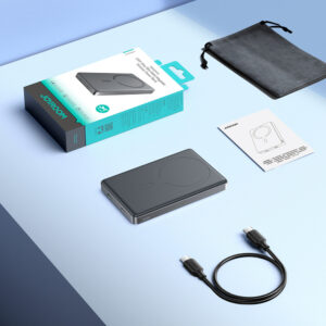 Joyroom JR-PBM08 Pro Powerbank 22.5W 10000mAh with Wireless Charging 2x USB-C - pilkos spalvos - Image 8