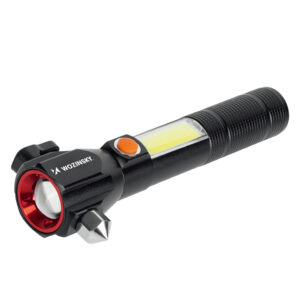 Wozinsky WLR-31 5W 500lm CREE 3-in-1 Multifunction Flashlight with Glass Breaker and Seat Belt Cutter - Black