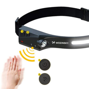 Wozinsky WLC-1200 350lm CREE LED Headlamp IPX4 with Motion Sensor - Black - Image 3