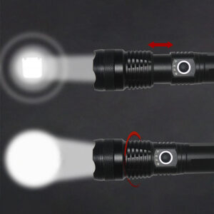 Wozinsky WLT-15W 15W 1500lm CREE IP65 Tactical Flashlight with Adjustable Beam - Black - Image 6