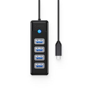 Orico PW4U-C3 USB Hub 4-port USB-A 3.0 1m - black - Image 2