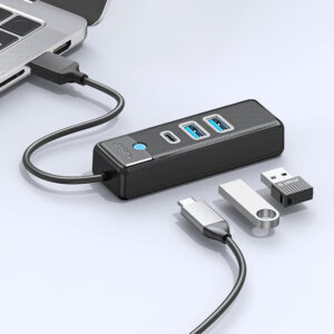 Orico PWC2U-U3 3-port USB hub 2x USB-A 3.0 1x USB-C 3.0 1 m - black - Image 2