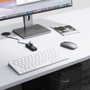 Orico PW3UR25-U3 USB Hub 4-Port 3x USB-A 3.0 1x RJ45 2.5G Ethernet 0.5m - Black - Image 2