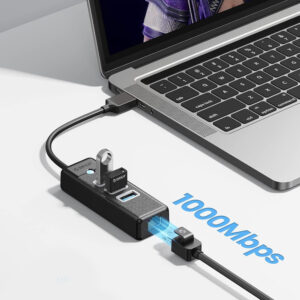 Orico PW3UR25-U3 USB Hub 4-Port 3x USB-A 3.0 1x RJ45 2.5G Ethernet 0.5m - Black - Image 5
