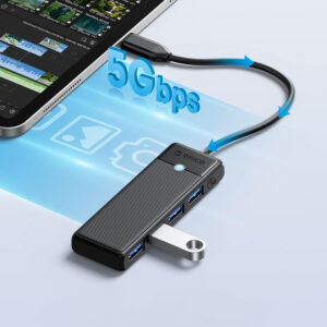 Orico PAPW4A-C3 USB Hub 4-port 4x USB-A 3.0 0.15 m - black - Image 2