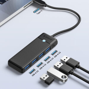 Orico PAPW4A-C3 USB Hub 4-port 4x USB-A 3.0 0.15 m - black - Image 3