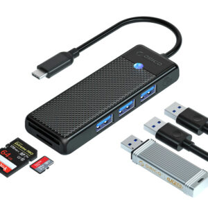 Orico PAPW3AT-U3 USB Hub 4-port 3x USB-A 3.0 with microSD/SD card reader 1.8 m - black - Image 2