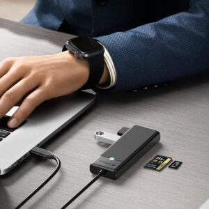 Orico PAPW3AT-U3 USB Hub 4-port 3x USB-A 3.0 with microSD/SD card reader 1.8 m - black - Image 6