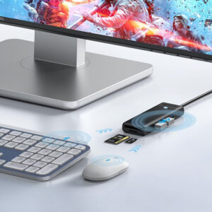 Orico PAPW3AT-U3 USB Hub 4-port 3x USB-A 3.0 with microSD/SD card reader 1.8 m - black - Image 8