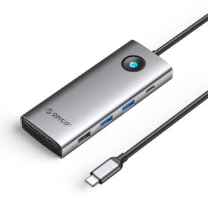 Orico PW11 8in1 USB-C Docking Station 2x USB-A 3.0 1x USB-A 2.0 1x USB-C 3.0 1x USB-C PD 100W 1x HDMI 4K 60Hz 1x VGA 1080P 60Hz 1x RJ45 Gigabit Ethernet - Gray