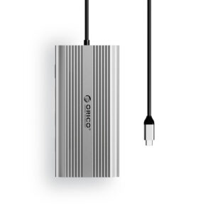 Orico XDR 12in1 USB-C Docking Station USB-A USB-C HDMI 4K VGA RJ45 Gigabit PD 100W SD and microSD Card Reader - Silver - Image 2