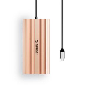 Orico XDR 12-in-1 USB-C Docking Station USB-A USB-C HDMI 4K VGA RJ45 Gigabit PD 100W SD and microSD Card Reader - Rose Gold - Image 2