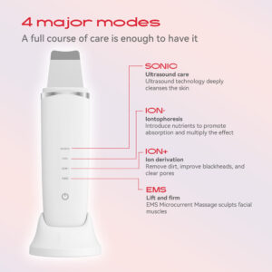 MAXGROOM M-169 ultrasonic cavitation peeling device with LED light therapy - white - Image 4