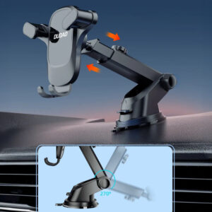 Dudao F5PRO+ Car Holder with Suction Cup - juodos spalvos - Image 7