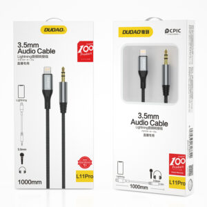 Dudao Lightning to mini jack 3.5mm audio cable 1m gray (L11PRO) - Image 5