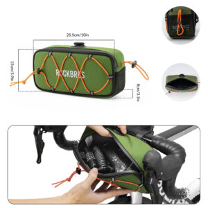 Rockbros TL001 ROAD TO SKY 1.9L Waterproof Handlebar Bike Bag - Green - Image 3