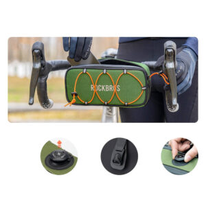 Rockbros TL001 ROAD TO SKY 1.9L Waterproof Handlebar Bike Bag - Green - Image 5