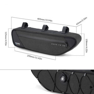 Rockbros TL003 ROAD TO SKY 2L Frame Bag Waterproof - Black - Image 6