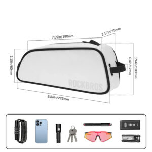 Rockbros TL004 ROAD TO SKY 0.7L Waterproof Frame Bike Bag - White - Image 3