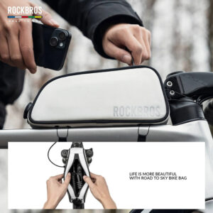 Rockbros TL004 ROAD TO SKY 0.7L Waterproof Frame Bike Bag - White - Image 4