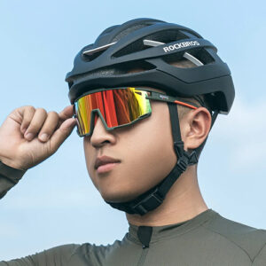 Rockbros SP258 ROAD TO SKY Cycling Glasses Polarized Orange Lenses - Green - Image 2