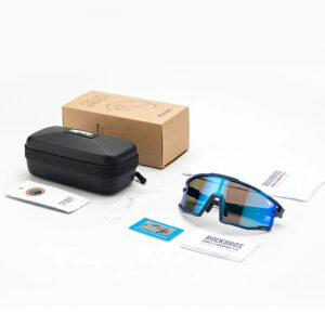 Rockbros SP258 ROAD TO SKY Cycling Glasses Polarized Blue Lenses - Navy Blue - Image 4