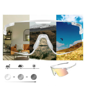 Rockbros SP338 ROAD TO SKY Cycling Glasses with Interchangeable Lenses - Cream - Image 5
