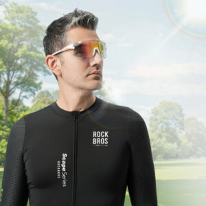 Rockbros SP338 ROAD TO SKY Cycling Glasses with Interchangeable Lenses - Cream - Image 6