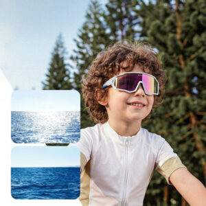 Rockbros SP383 Shining Warrior Cycling Glasses - Matte White Frame, Polarized Red Lenses - Image 3