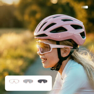 Rockbros SP383 Photochromic Cycling Glasses with UV400 Protection for Kids - Pink - Image 4