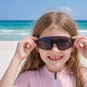 Rockbros SP383 Polarized Mirror Kids Cycling Glasses with UV400 Protection - Black - Image 4