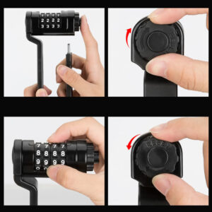 Rockbros LFCXR0085 Folding Bike Lock with Combination - Black - Image 8