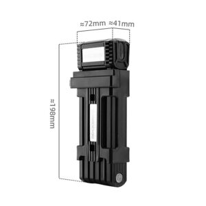Rockbros LKXR2006 Folding Bike Lock with Key - Black - Image 8
