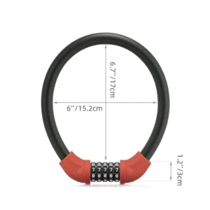 Rockbros RKS570-RD ​​bike lock – steel cable, code - Image 3