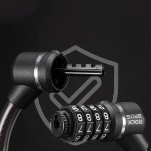 Rockbros 87639-4 bicycle lock with code and steel cable - black - Image 4