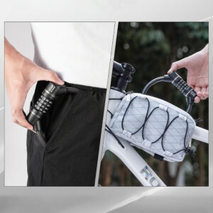 Rockbros 87639-4 bicycle lock with code and steel cable - black - Image 6