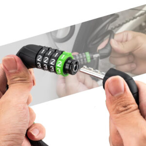 Rockbros 87632 bicycle lock with code, steel cable, 115 cm - black - Image 5