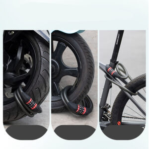 Rockbros RKS507 bicycle lock with 5-digit code, steel cable, 180 cm - black - Image 5