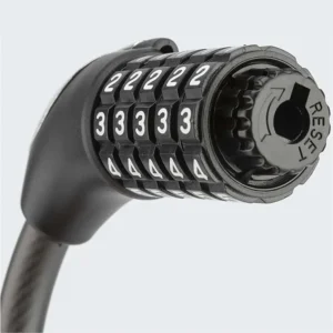 Rockbros RKS531 bike lock with 5-digit code, steel cable, 180 cm, with LED lighting - black - Image 2