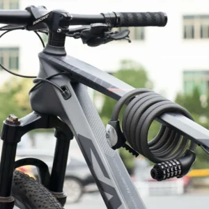 Rockbros RKS531 bike lock with 5-digit code, steel cable, 180 cm, with LED lighting - black - Image 5