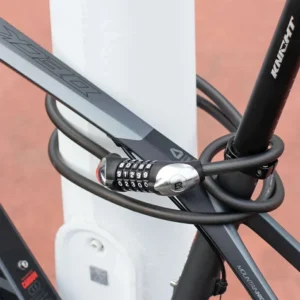 Rockbros RKS531 bike lock with 5-digit code, steel cable, 180 cm, with LED lighting - black - Image 6