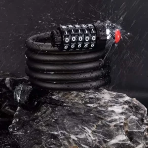 Rockbros RKS531 bike lock with 5-digit code, steel cable, 180 cm, with LED lighting - black - Image 8