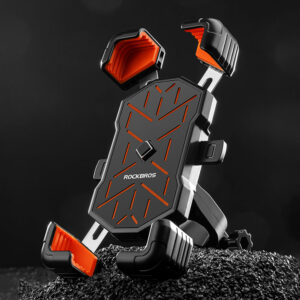 Rockbros HW-117 Handlebar Clamp Phone Holder - Black and Orange - Image 8