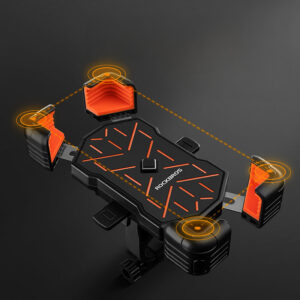 Rockbros HW-117 Handlebar Clamp Phone Holder - Black and Orange - Image 4