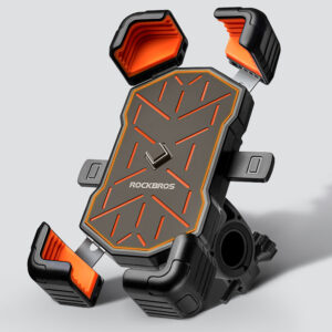 Rockbros HW-117 Handlebar Clamp Phone Holder - Black and Orange - Image 6