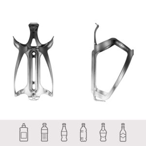 Rockbros RKL02 Aluminum Bottle Cage - Black and Silver - Image 2