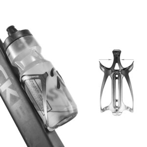 Rockbros RKL02 Aluminum Bottle Cage - Black and Silver - Image 3