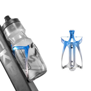 Rockbros RKL02 Aluminum Bottle Cage - Blue and Silver - Image 3