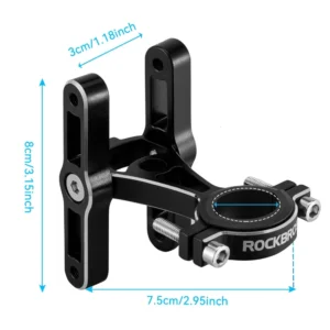 Rockbros KS-415 Aluminum Adjustable Bottle Cage Adapter - Black - Image 5